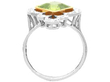setting of Edwardian Peridot Ring with Diamonds