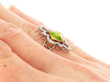 Edwardian Peridot Ring with Diamonds on hand