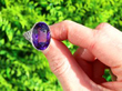 Antique 1920s Oval Amethyst Ring in Platinum outside