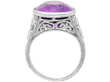 setting of Antique 1920s Oval Amethyst Ring