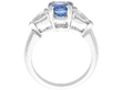 Vintage Sapphire Ring with Pear Cut Diamonds setting