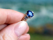 Oval Sapphire Ring with Diamond Shoulders