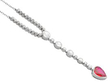 platinum Pear Cut Ruby Pendant Necklace