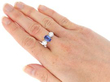 Sapphire Trilogy Ring in Platinum wearing