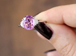 Pink Sapphire Ring with Baguette Diamonds