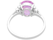 Pink Sapphire Engagement Ring with Baguette Diamonds back