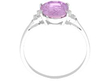 setting of Pink Sapphire Engagement Ring with Baguette Diamonds