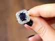 Blue Sapphire Ring with Diamonds