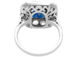 Octagon Blue Sapphire Ring with Diamonds back