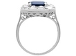 Octagon Blue Sapphire Ring with Diamonds setting