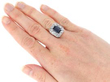 Blue Sapphire Ring with Diamonds wearing