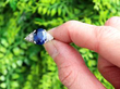 Oval Sapphire Engagement Ring in Platinum outside