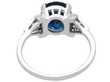 Oval Sapphire Engagement Ring in Platinum back