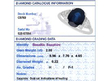 Oval Sapphire Engagement Ring in Platinum grading card
