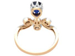Sapphire and Diamond Tiara Ring in Gold back