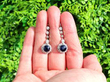 Blue Sapphire and Diamond Drop Earrings in Platinum outside
