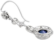 Blue Sapphire and Diamond Drop Earring in Platinum reverse