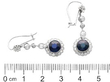Blue Sapphire and Diamond Drop Earrings in Platinum size