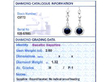 Blue Sapphire and Diamond Drop Earrings in Platinum grading card