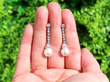 Antique Natural Saltwater Pearl Earrings with Diamonds outside