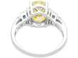 3.9 Carat Oval Yellow Sapphire Engagement Ring back