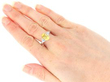 3.9 Carat Oval Yellow Sapphire Engagement Ring wearing