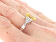 3.9 Carat Oval Yellow Sapphire Engagement Ring on hand