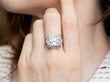 wearing platinum art deco ring