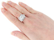 wearing diamond art deco ring in platinum