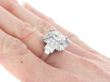 diamond art deco ring in platinum on finger