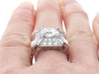 wearing art deco ring in platinum with diamonds