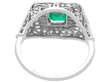 Square Emerald Cluster Ring in Platinum back