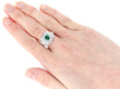 Emerald Cluster Ring in Platinum wearing