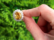 Yellow Sapphire Cluster Ring in Yellow Gold outside