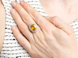wearing Yellow Sapphire Cluster Ring in Yellow Gold