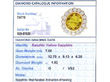 Yellow Sapphire Cluster Ring in Yellow Gold grading card