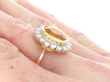 Yellow Sapphire Cluster Ring in Yellow Gold on hand