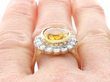 Yellow Sapphire Cluster Ring in Yellow Gold on finger