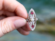 Marquise Ruby Diamond and Pearl Ring