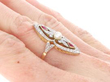 Marquise Edwardian Ruby Diamond and Pearl Ring on hand