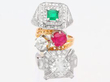 gemstone rings stacked