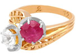 Ruby and Diamond Toi et Moi Ring in gold