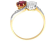 cushion cut ruby twsit ring
