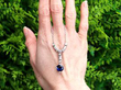 Art Deco Sapphire Pendant in Platinum outside
