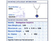Art Deco Sapphire Pendant in Platinum grading card