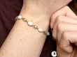 Victorian Opal Diamond yellow gold bracelet wearing