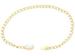 Victorian Opal Diamond yellow gold chain bracelet open