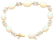 Victorian Opal Diamond yellow gold bracelet open