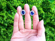 Vintage Sapphire and Diamond Cluster Earrings outside