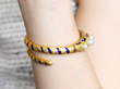 Victorian Pearl and Enamel Bangle being worn